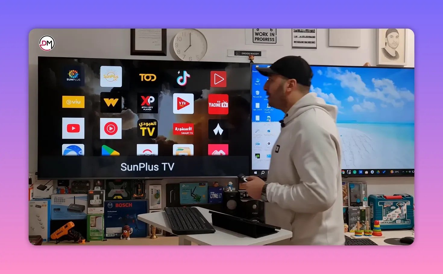 L'icône SunPlus TV s'affiche dans le lanceur d'applications de la smart TV.