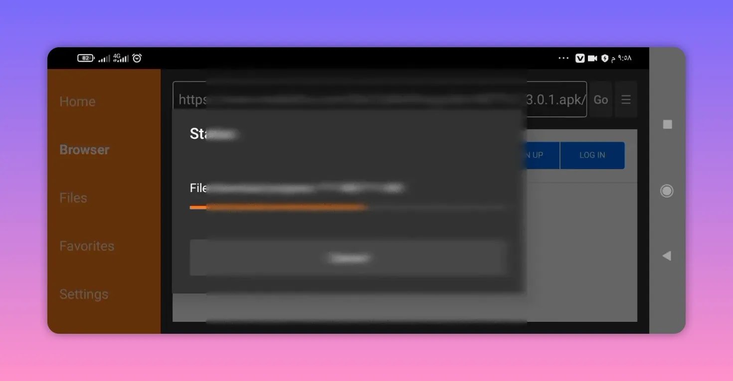 Downloader page with login buttons to enable HD and Full HD playback
